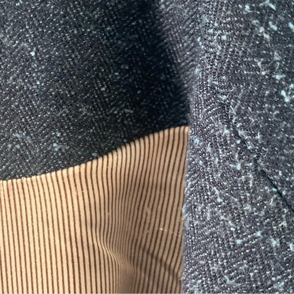 IGIGI Blue Tweed Blazer Jacket Pockets Rear Buckle Lined 2 Button Plus Size 22 - Picture 8 of 9